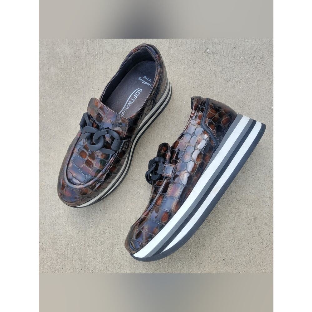 Softwaves Allicia Croc Platform Shoe Size EU 38.5 US 7.5-8